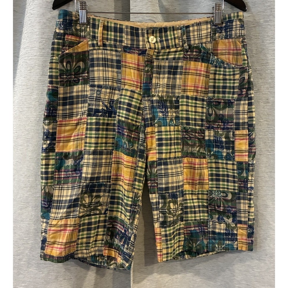 Y2K‎ Duck Head Jeans Co Juniors 11 Patchwork Madras Plaid Bermuda Shorts Cotton